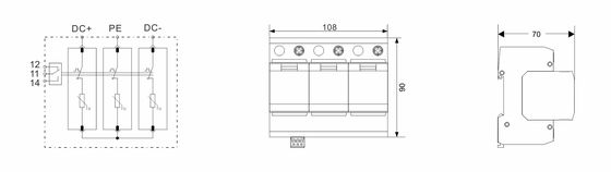 BRPV3-1500-12.5 DC SPD 12.5ka pv υπερεμπόριο 1500V DC SPD υπερεμπόριο προστασίας t1 t2 dc