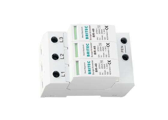 IEC 61643 Τάξη ΙΙ 3P Πληκτρολογήσιμη συσκευή προστασίας από υπερβολικές τάσεις τύπου 2 SPD 40kA για προστασία από κεραυνό