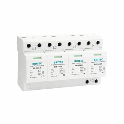 BR-50GR 3+1 OEM ODM σπινθήρα 50ka Προστατευτική συσκευή υπερέντασης χαμηλής τάσης Ηλεκτρική κατηγορία 1 Συγκρατητής υπερέντασης τύπου 1 spd Προστατευτικές συσκευές υπερέντασης τύπου 1 SPD χαμηλής τάσης LV Ηλεκτρικό δίκτυο διανομής