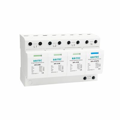 BR-25M 3+1 150V 275V 320V 440V Προστατευτική συσκευή υπερχείλισης Προστασία υπερχείλισης τύπου 1 SPD Προμηθευτής υπερχείλισης ισχύος τριών φάσεων Überspannungsableiter