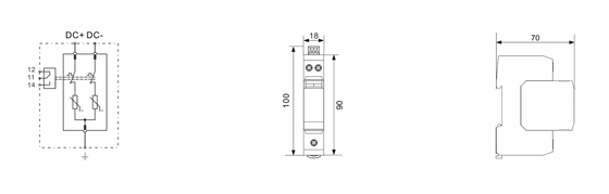 BR-40DP 48 Τύπου 2 DC 48V SPD 40kA Συσκευή Προστασίας από Υπέρταση με Θερμοπλαστικό Περίβλημα UL94-V0