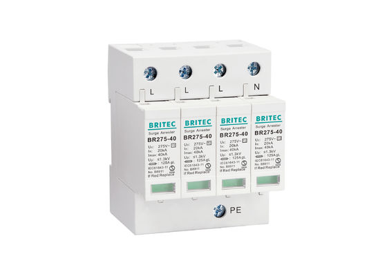 40kA τριφασική εναλλασσόμενου ρεύματος SPD καλύπτρα βροντής ηλεκτρικών κατασκευαστών πλαστική