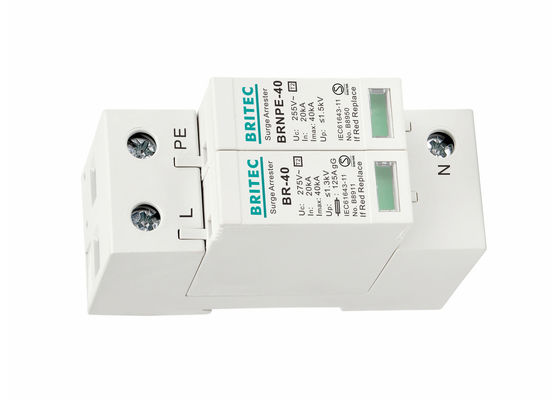 Διάταξη Προστασίας από Υπερτάσεις IEC 61643-11 Τύπου 2 με Αντικεραυνική Προστασία 40kA 1P+NPE και Τοποθέτηση σε Ράγα DIN