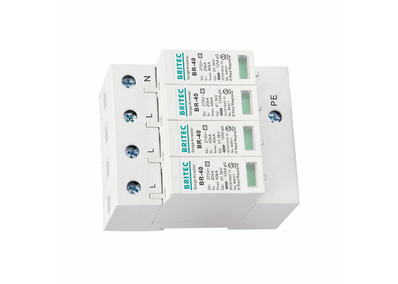 40kA 4P 275V Τύπου 2 Συσκευή Προστασίας από Υπέρταση SPD Αλεξικέραυνο για Τριφασικό Σύστημα TN-S