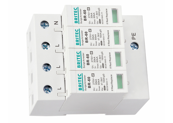 Τριφασικός τύπος δύναμης εναλλασσόμενου ρεύματος 60ka - καλύπτρα αστραπής προστάτη 2 κύματος