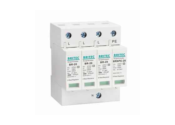 275V εναλλασσόμενου ρεύματος κύματος προστατευτική συσκευή αστραπής προστάτη 20kA ηλεκτρική