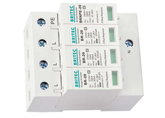 275V εναλλασσόμενου ρεύματος κύματος προστατευτική συσκευή αστραπής προστάτη 20kA ηλεκτρική