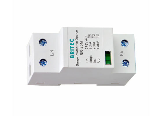 Υψηλής τάσης παροχή ηλεκτρικού ρεύματος ενιαίας φάσης SPD εναλλασσόμενο ρεύμα 275V προστάτη αστραπής 25kA