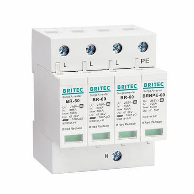 BR275-60 2P 2P ac SPD 60kA 2P Μονοφασική Συσκευή Προστασίας από Υπερτάσεις (SPD) Αλεξικέραυνο Συσκευή Προστασίας από Υπερτάσεις