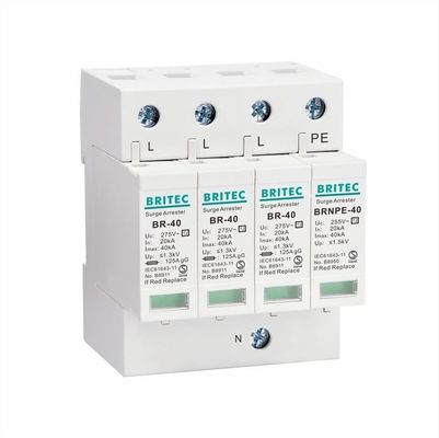BR-40 2P 40kA Τύπος 2 Μονοφασική TVSS Spd τύπου 2 μονοφασική 275v ac spd  Συσκευή προστασίας από υπερτάσεις Αντικεραυνική συσκευή προστασίας από υπερτάσεις μονοφασική συσκευή προστασίας από υπερτάσεις ρεύματος