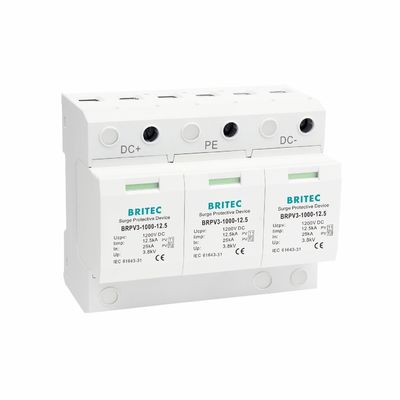 1000V PV Surge Arrester Type 1 Class I Θερμοπλαστικός προστατευτής συνεχούς τάσης για ηλιακά συστήματα
