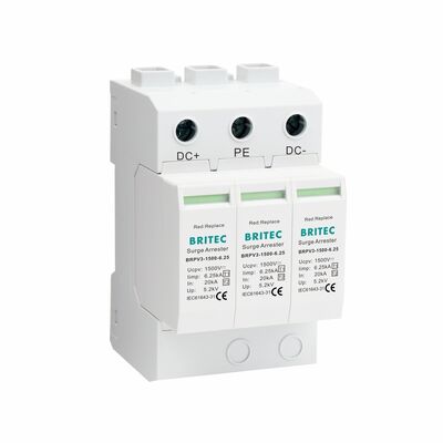 Μονάδα Προστασίας από Υπέρταση BRPV3-1500-6.25 3 Συσκευή Προστασίας Συστήματα Ηλιακής Ενέργειας spd 1500v dc t1 t2 Ηλιακός Αστραποπαγίδας DC PV