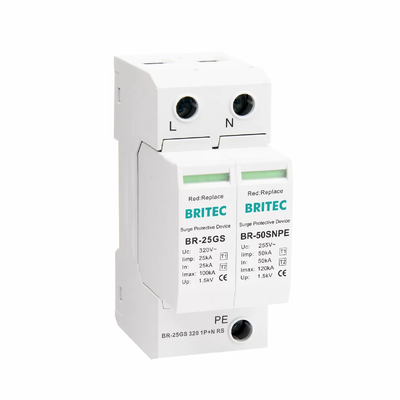 25kA Type 1+2 Surge Arrester με DIN Rail 35mm Mounting για αξιόπιστη συσκευή προστασίας από υπερχείλιση