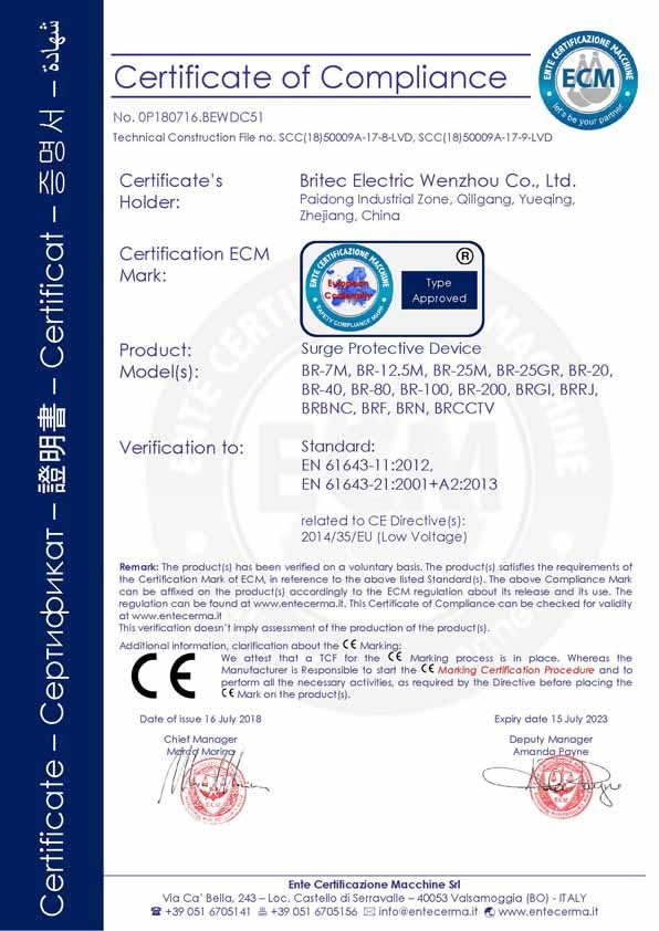 Κίνα Britec Electric Co., Ltd. Πιστοποιήσεις